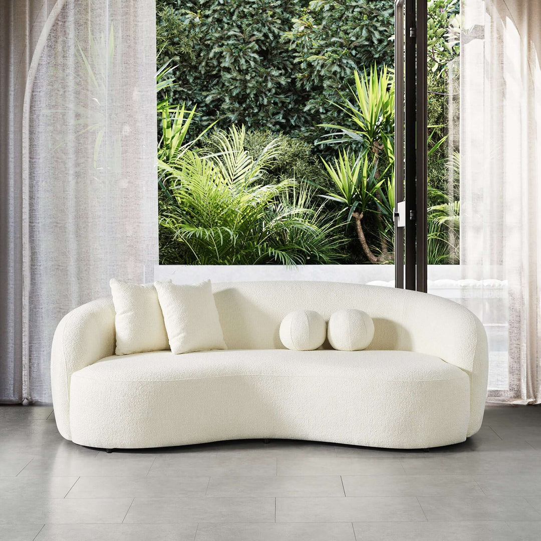 The Drake Japandi Style Curvy Boucle Sofa Era and Style Inspired Home Décor 2