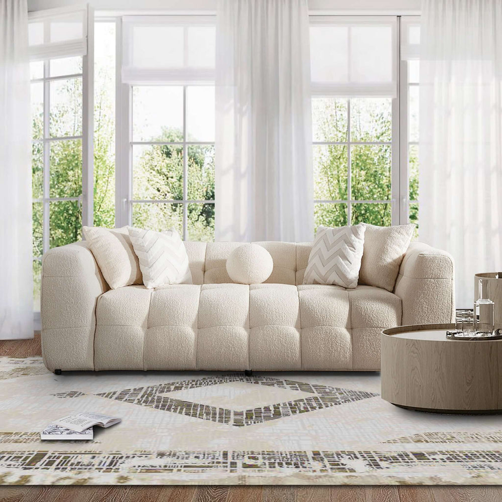 The Alana Tufted Ivory Boucle Sofa Era and Style Inspired Home Décor 2