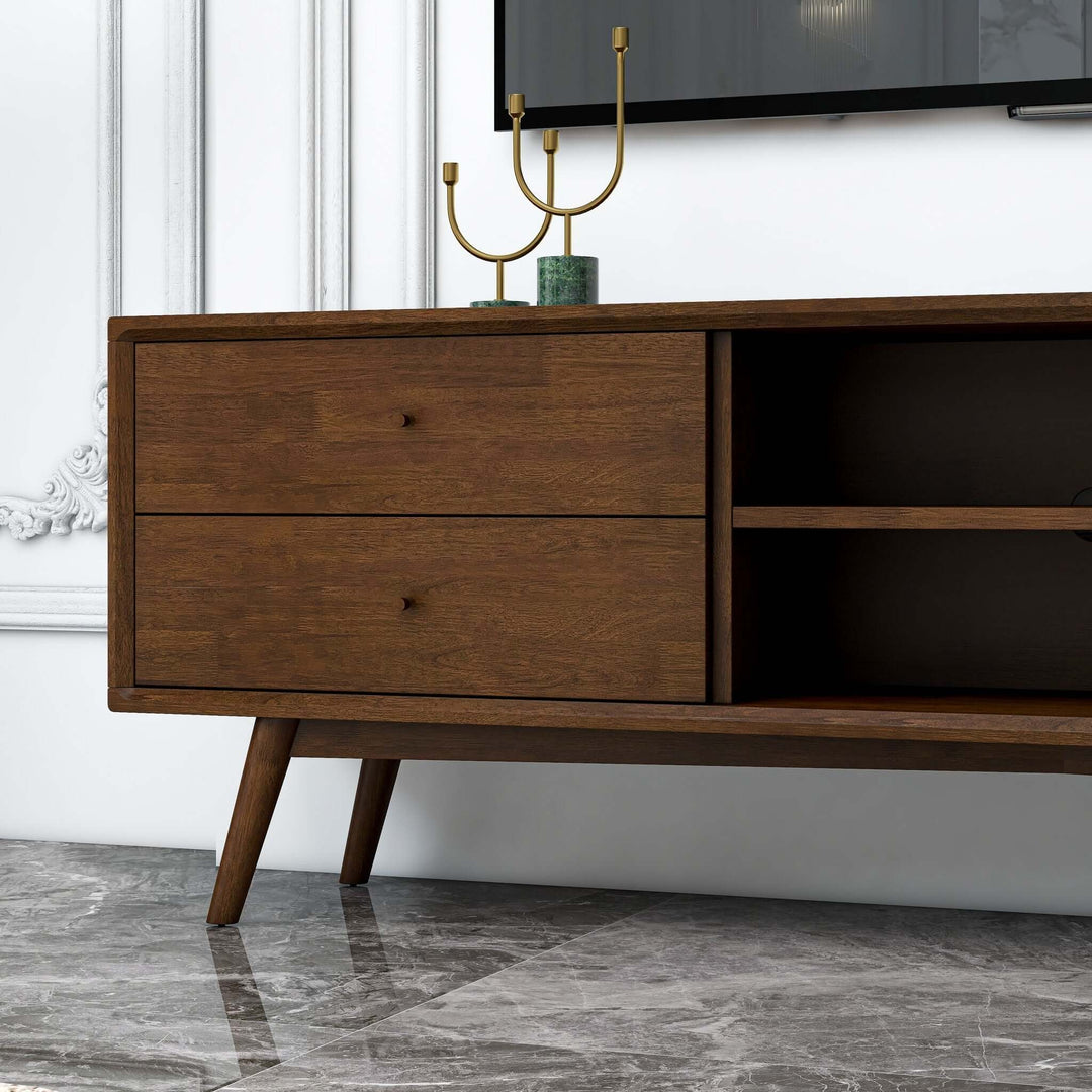 The Caroline Mid Century Modern Style Walnut TV Stand Up To 72" Era and Style Inspired Home Décor 3