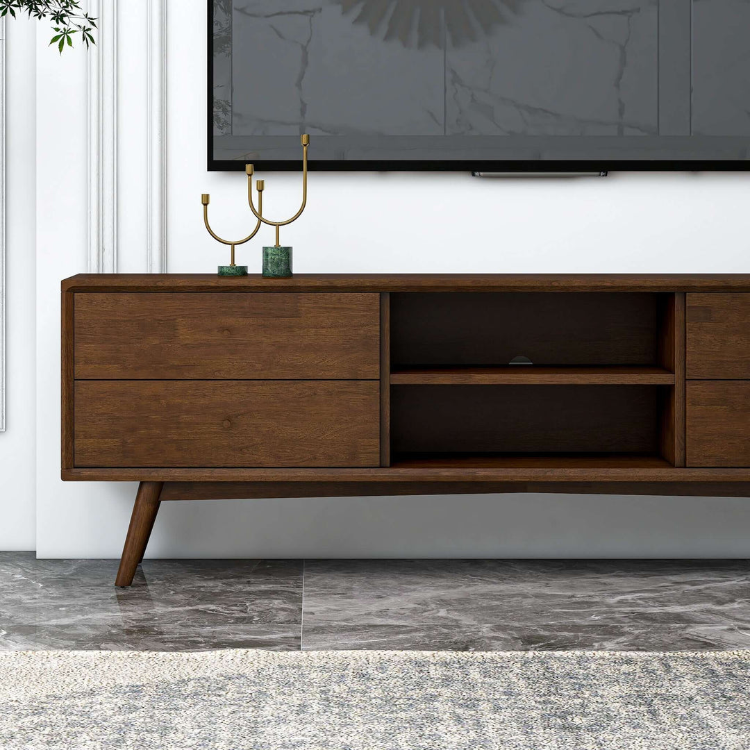 The Caroline Mid Century Modern Style Walnut TV Stand Up To 72" Era and Style Inspired Home Décor 2