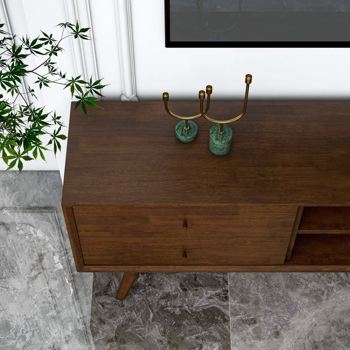 The Caroline Mid Century Modern Style Walnut TV Stand Up To 72" Era and Style Inspired Home Décor 4