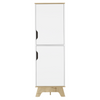 British Single Kitchen Pantry, Four Storage Shelves, Double Doors Cabinets