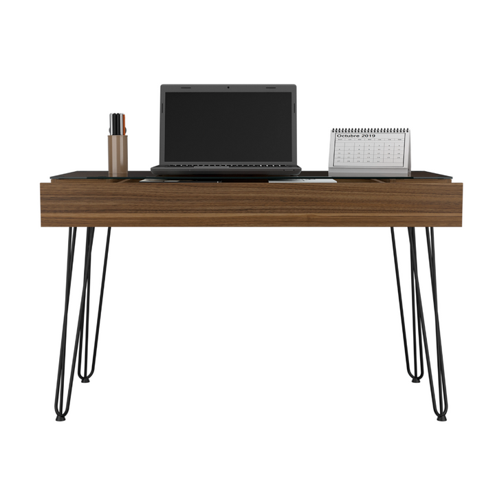 Kyoto 120 Writing Desk, Hairpin Legs, One Drawer