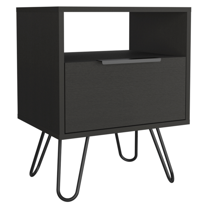 Vienna Nightstand, Two Shelves, Single Door Drawer