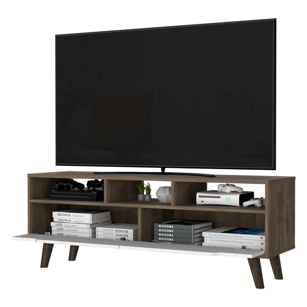 Hamburg TV Stand For TV´s up 52", Four Legs, Three Open Shelves,Two Drawers