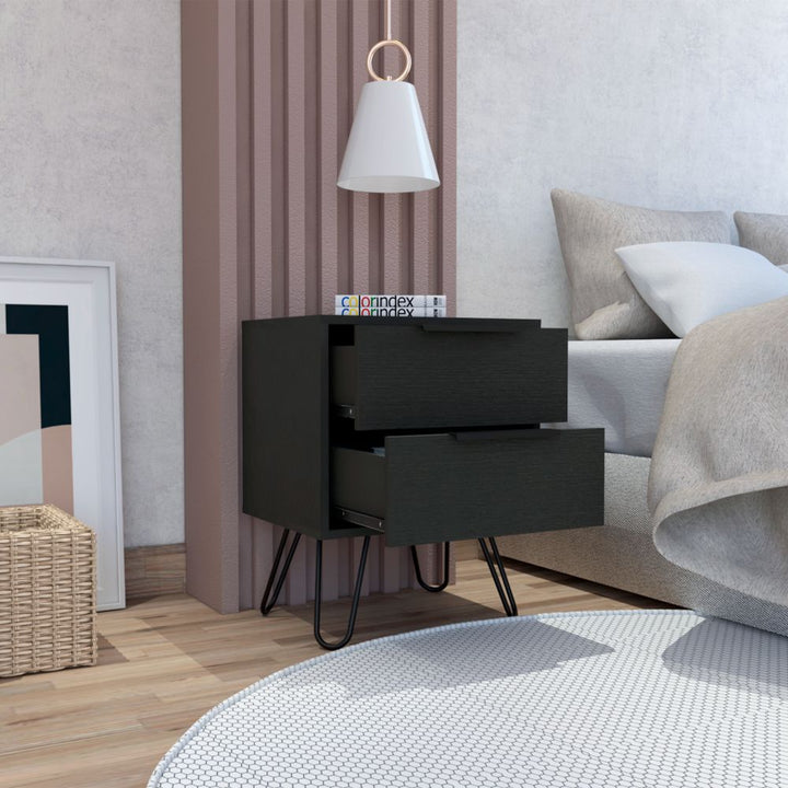 Modern Nuvo Nightstand with Two Drawers for bedroom