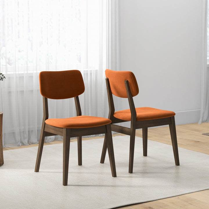 The Burnt Orange Velvet Solid Back Side Chair (Set Of 2) Era and Style Inspired Home Décor 3