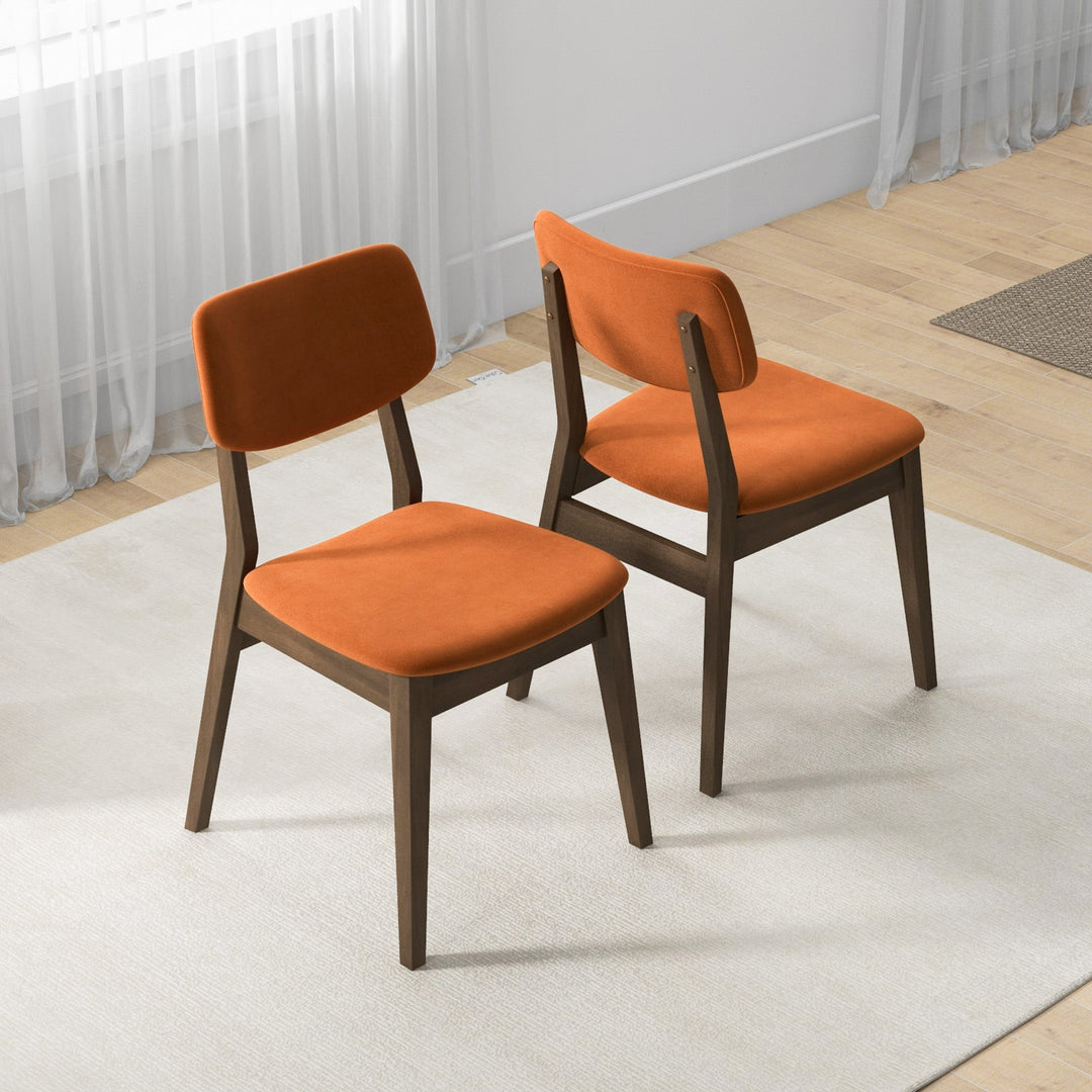 The Burnt Orange Velvet Solid Back Side Chair (Set Of 2) Era and Style Inspired Home Décor 5