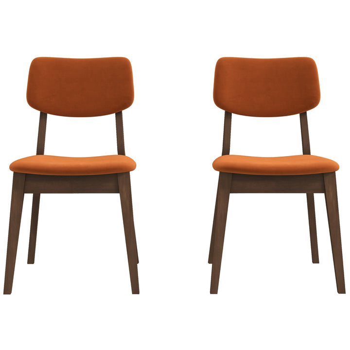 The Burnt Orange Velvet Solid Back Side Chair (Set Of 2) Era and Style Inspired Home Décor 7