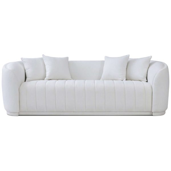 The Markus Mid Century Modern Luxury Tight Back Boucle Couch In White Era and Style Inspired Home Décor 6