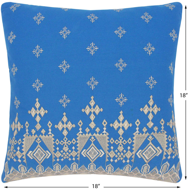 Embroidered Modern Velia Cotton Pillow