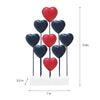 Red Blue White USA Flag Hearts Handmade Wooden Sculpture by Decozen