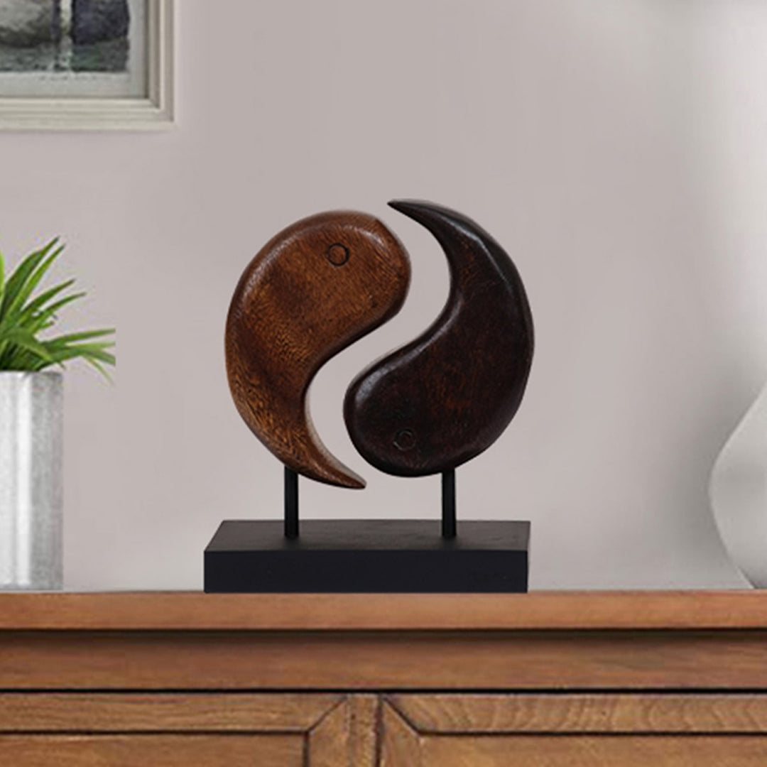 Yin Yang Handmade Wooden Sculpture by Decozen