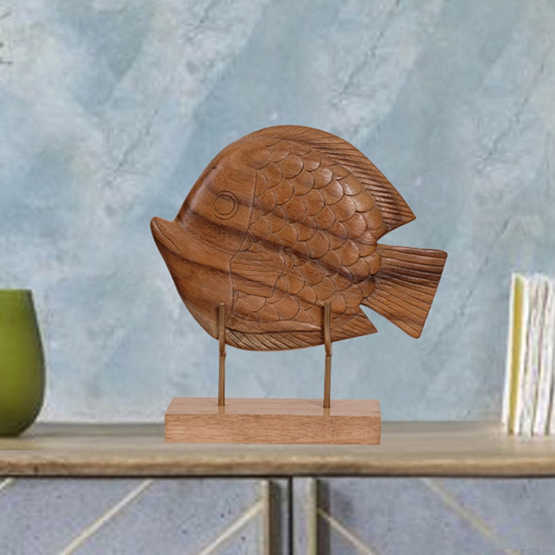 Lucky Fish Handmade Wooden Sculpture by Decozen