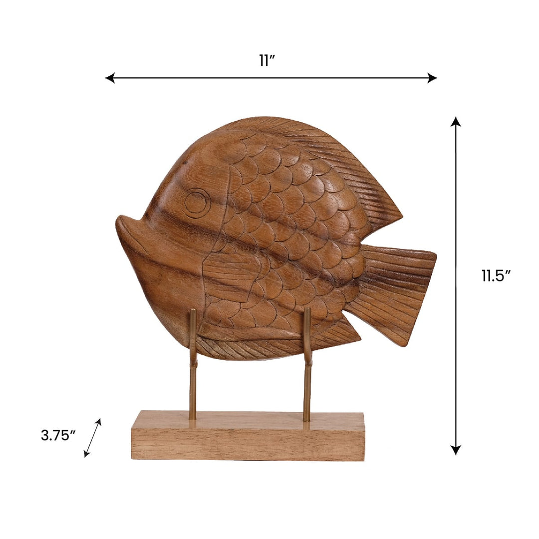 Lucky Fish Handmade Wooden Sculpture by Decozen