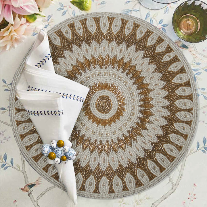 Classic Beaded Placemats - Set of 2 by Decozen