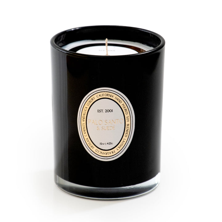 Palo Santo & Suede 15 oz. Glass Candle