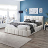 The Hilar White Boucle Platform Bed Queen Era and Style Inspired Home Décor 1