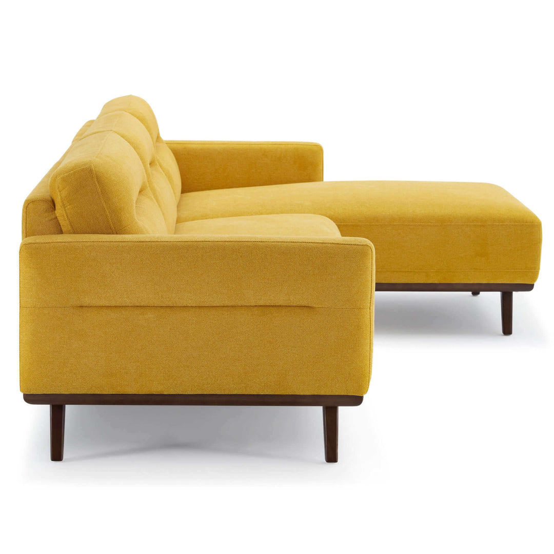 The Ella L-Shaped Dark Yellow Linen Left Sectional Couch Era and Style Inspired Home Décor 7