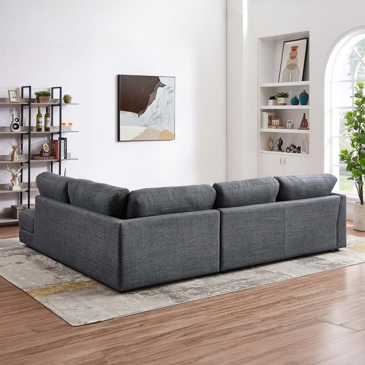 The Glander Cozy Sectional Sofa Left Facing in Dark Gray