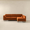 The Christian Burnt Orange Velvet Sectional Sofa Left Facing Era and Style Inspired Home Décor 2