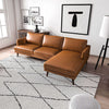 The Lore L-Shaped Genuine Leather Sectional In Tan Right Facing Era and Style Inspired Home Décor 4