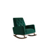 The Demetrius Green Velvet Solid Wood Rocking Chair