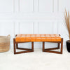 The Riley Tan Leather Bench Era and Style Inspired Home Décor 6