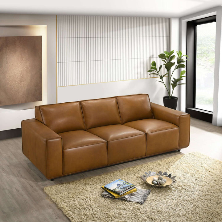 The Hanky Geniune Tan Leather Sofa Era and Style Inspired Home Décor 2