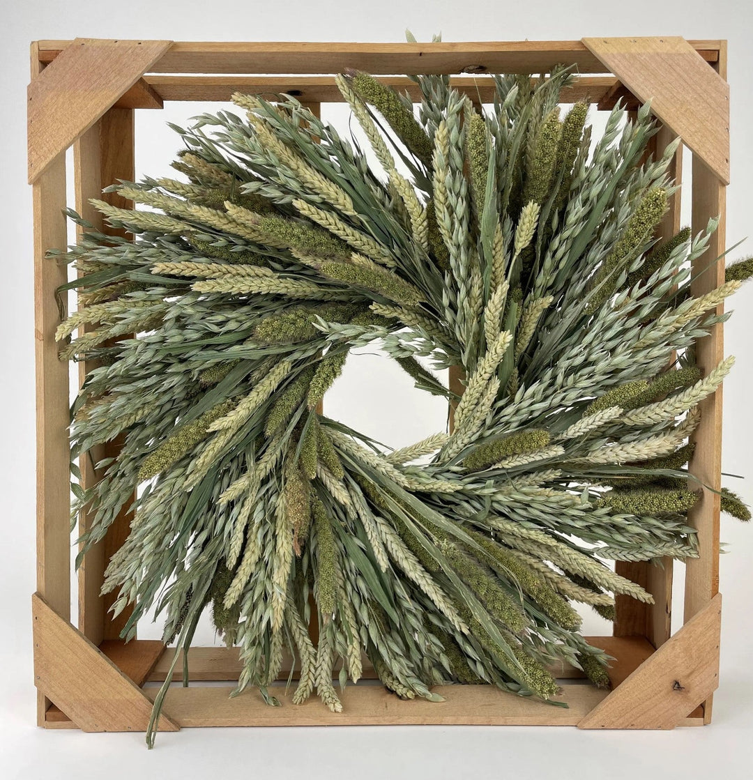 Mixed Green Grains Wreath