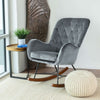 The Hannah Mid Century Modern Rocking Chair In Dark Grey Era and Style Inspired Home Décor 1