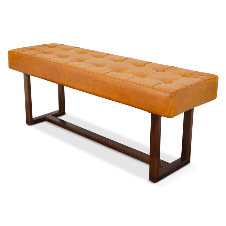 The Cameron Tan Leather Bench Era and Style Inspired Home Décor 2