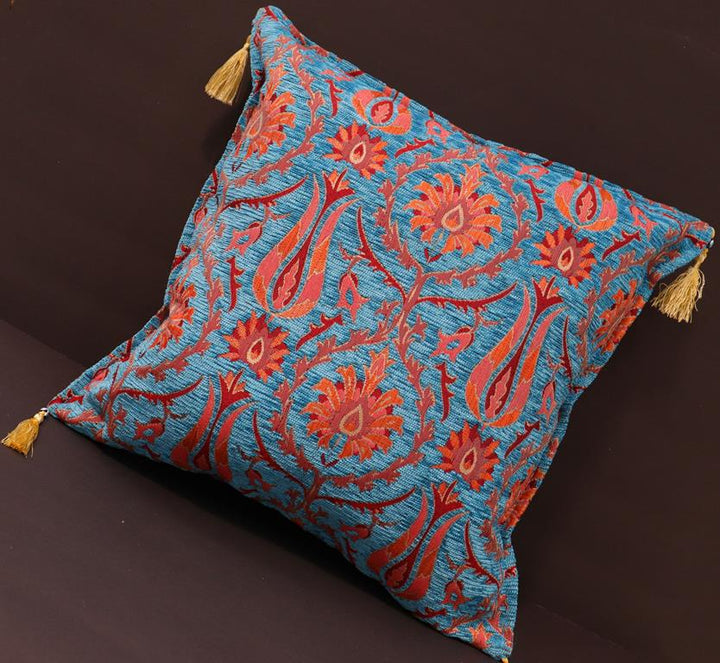 Suzani Tulip Chenille Turkish Decorative Pillow