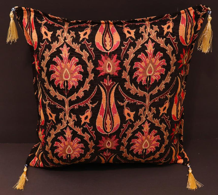 Suzani Tulip Chenille Turkish Decorative Pillow