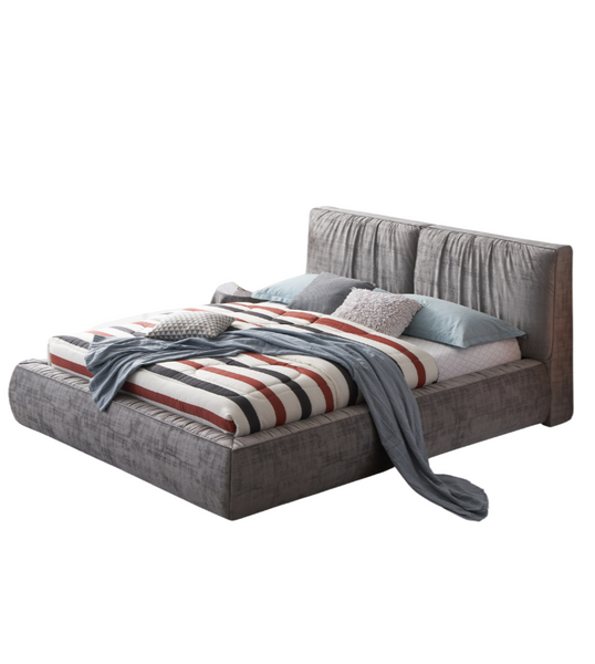 Onfroi Eastern King Bed In Velvet Gray