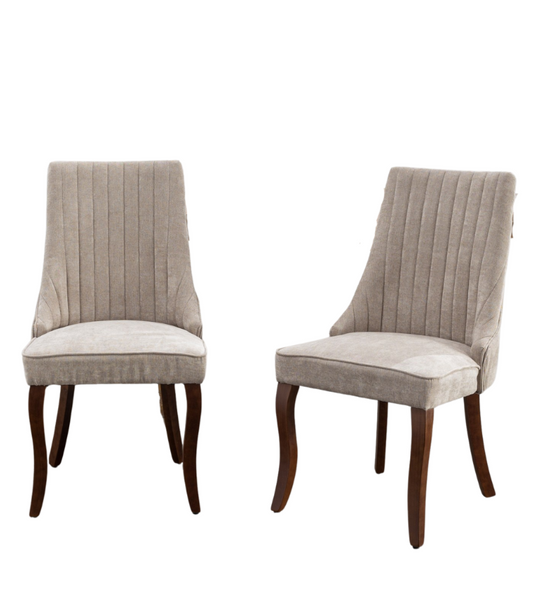 Set of 2 Rayon Cloth Flocking Linen Dining Chairs