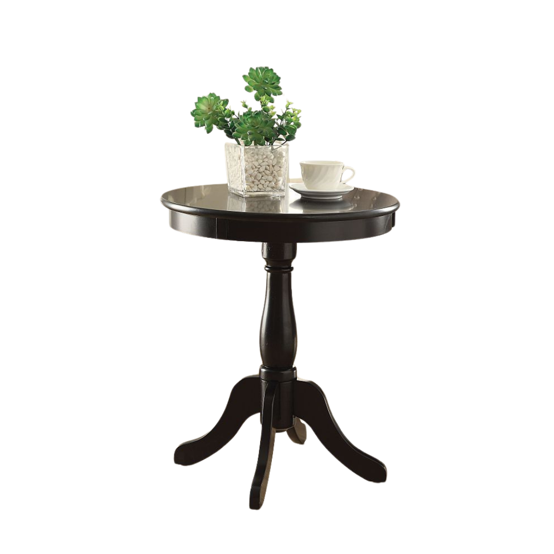 ACME Alger Black Side Table with Traditional Design