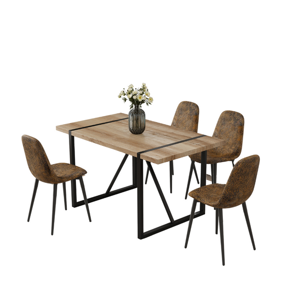 Dining Table and 4 Modern Dining Chairs Set