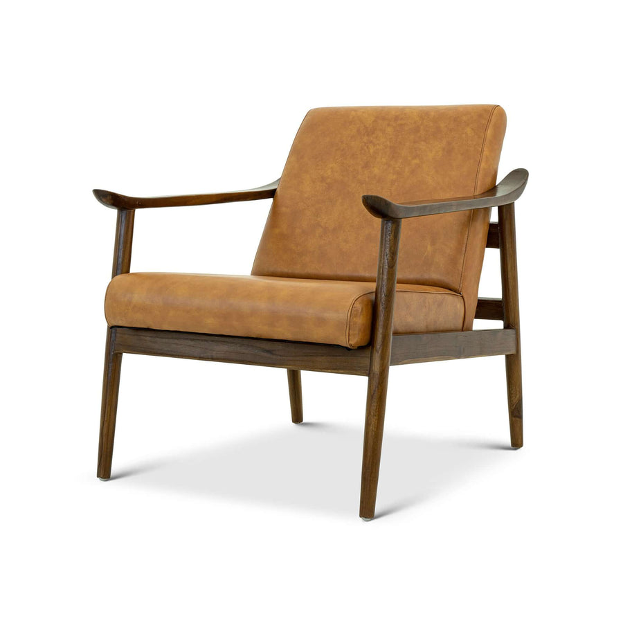 The Brandon Antique Tan Leather Lounge Chair Era and Style Inspired Home Décor 3