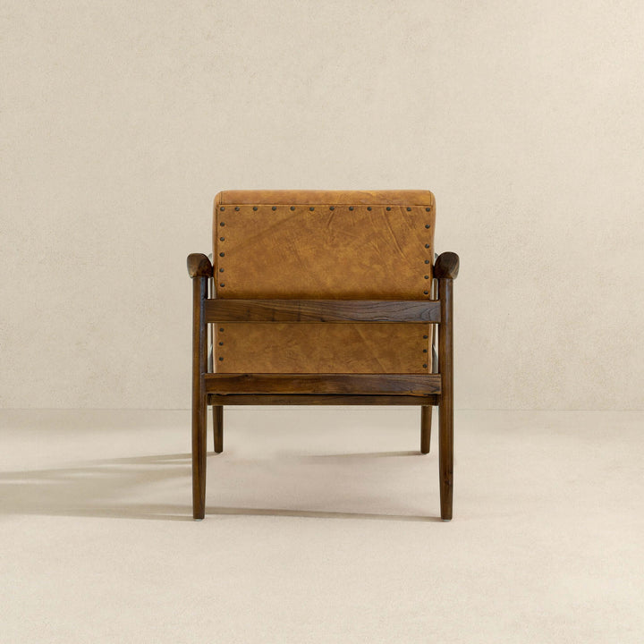 The Brandon Antique Tan Leather Lounge Chair Era and Style Inspired Home Décor 6