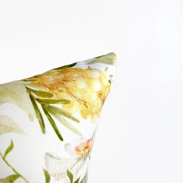 White and Yellow Flowers Green Leaves | Spring Décor | Easter Decorative Pillow | Farmhouse Décor | Hand-Made Throw Pillow | UniikPillows by UniikPillows