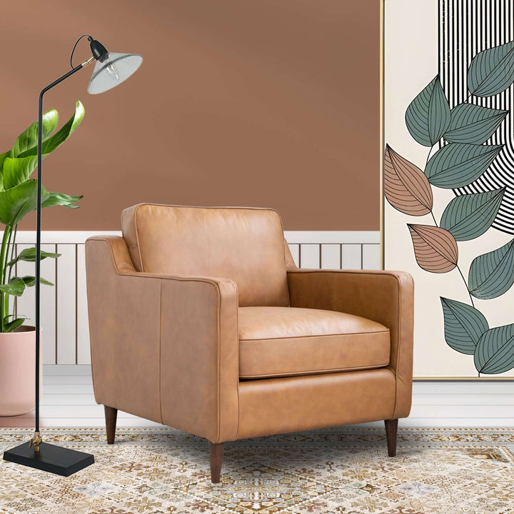 The Cooper Tan Leather Lounge Chair Era and Style Inspired Home Décor 2