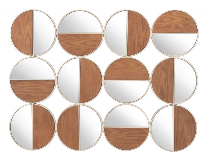 The Cycle Round Mirror Gold & Walnut  Era and Style Inspired Home Decor 1