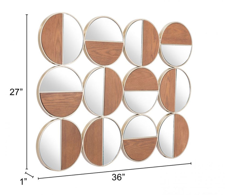 The Cycle Round Mirror Gold & Walnut  Era and Style Inspired Home Decor 1