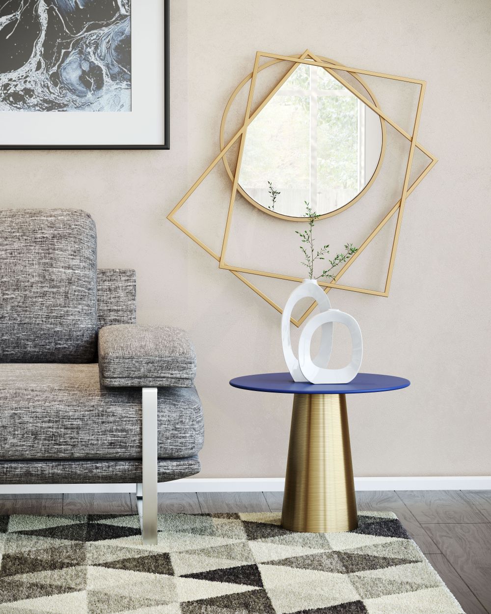 The Vertex Mirror Gold  Era and Style Inspired Home Decor 1