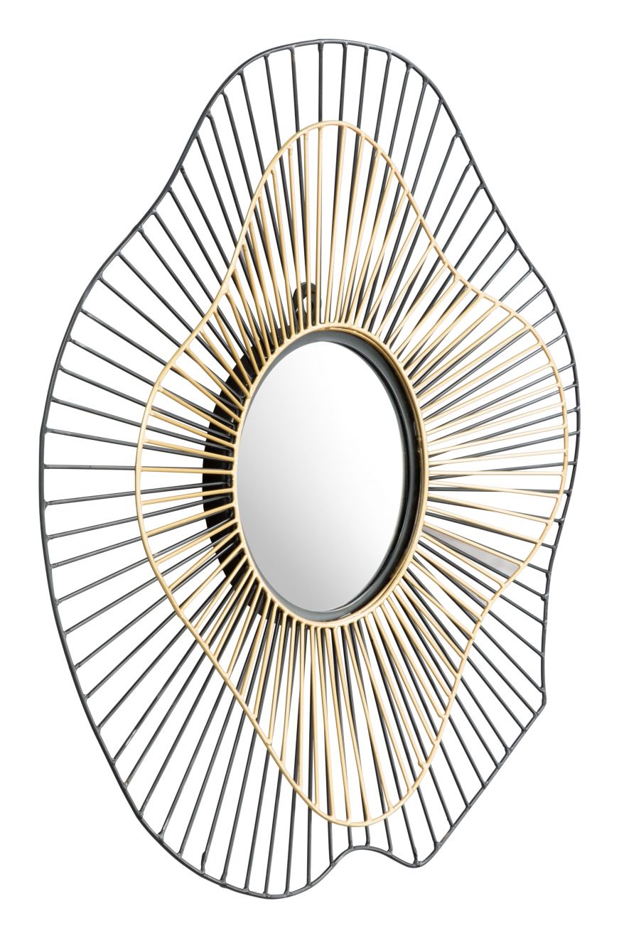 The Comet Round Mirror Black & Gold  Era and Style Inspired Home Decor 1