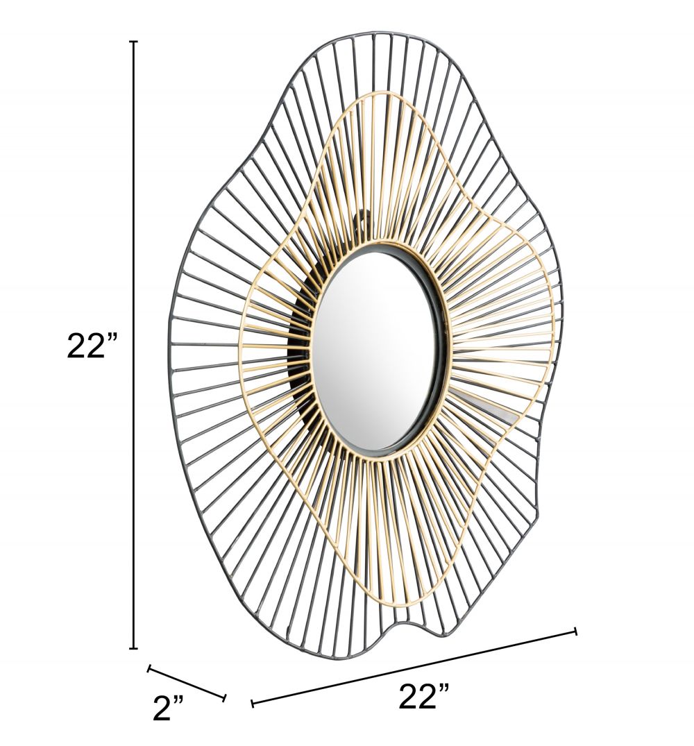 The Comet Round Mirror Black & Gold  Era and Style Inspired Home Decor 1