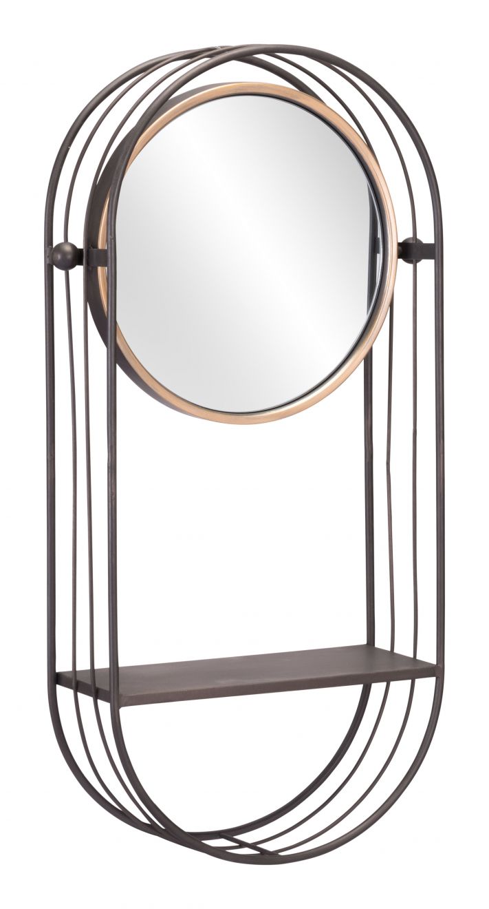 The Saroni Mirror Shelf Antique Gray  Era and Style Inspired Home Decor 1