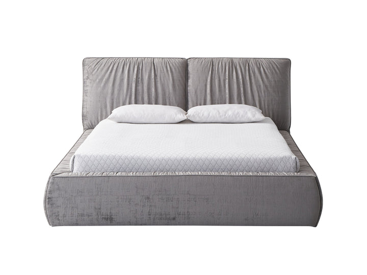 Onfroi Eastern King Bed In Velvet Gray