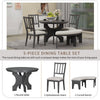 5-Piece Dining Table Set with Curved Bench